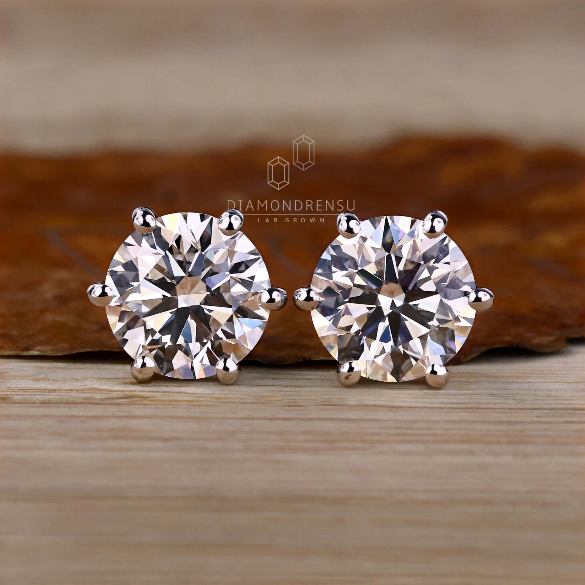 Allen Lab Grown Diamond Earrings -14K White Gold, Solitaire, 3 Carat, –  Best Brilliance
